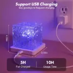 Rechargeable Shower Light No Wiring, 16 Color Changeable Ocean Wave Projector Light, Dimmable Waterproof Shower Lamp with Remote, Rotating Flame Water Ripple Lamp for Shower, Bathroom, Bedroom Decor - Image 6