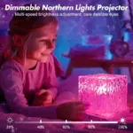 Rechargeable Shower Light No Wiring, 16 Color Changeable Ocean Wave Projector Light, Dimmable Waterproof Shower Lamp with Remote, Rotating Flame Water Ripple Lamp for Shower, Bathroom, Bedroom Decor - Image 4